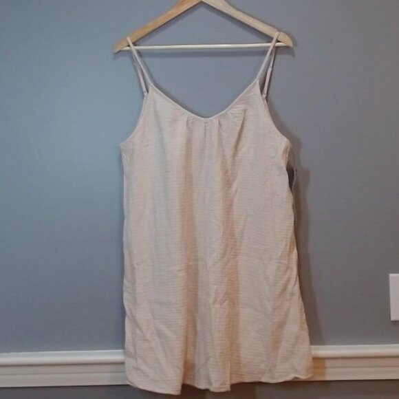 Shade & Shore™ Women’s Gauze Cover-Up Dress Cream M | Adjustable Straps - Picture 2 of 3